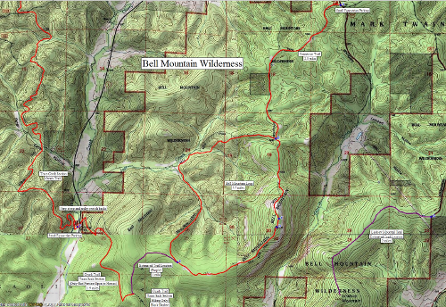 bell mountain wilderness area map